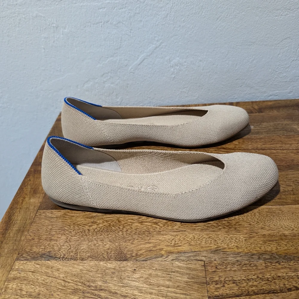Rothy's The Flat Ecru Textile Ballet Flat Comfort Shoes Women’s US Sz 9‎ - Picture 3 of 7